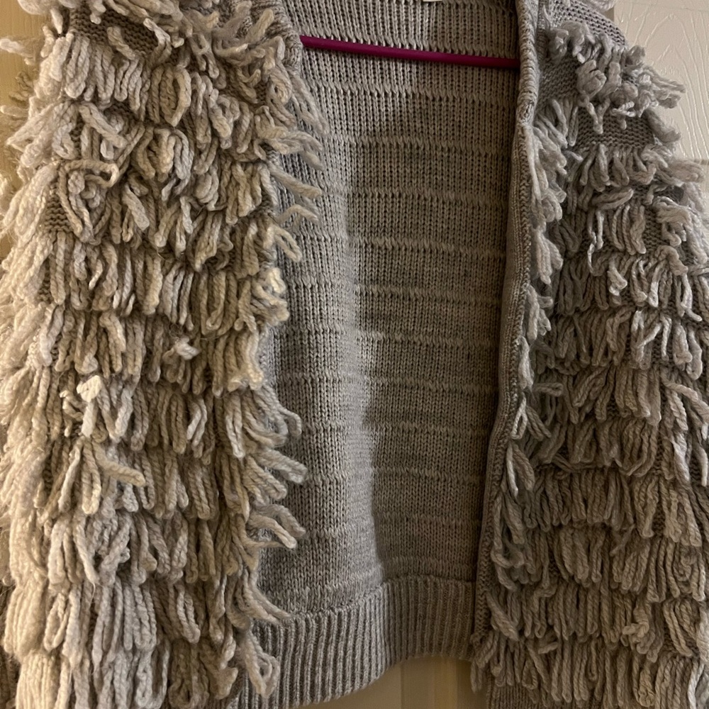 GAP Gray Cardigan with Textured Sleeves